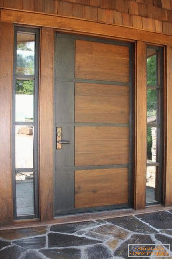 puertas de entrada de madera para una casa privada, foto 10