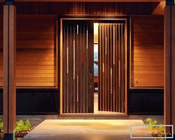 puertas de entrada de madera para una casa privada, foto 6