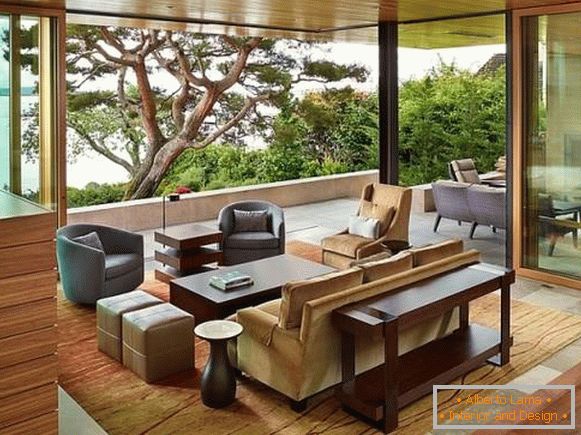 Diseño de una sala de estar en una casa elegante