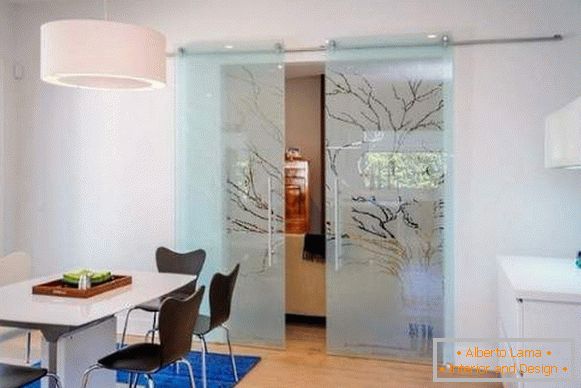 Puertas de vidrio para la cocina con un hermoso diseño