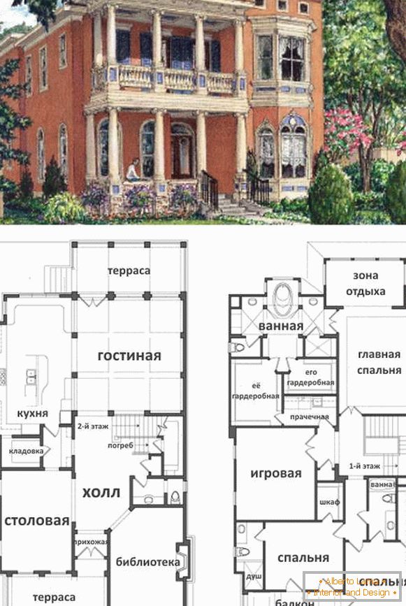 Diseño de habitaciones primer y segundo piso en una casa privada