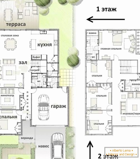 Cómo hacer el segundo piso en una casa privada - un proyecto para 4 dormitorios y un parque infantil