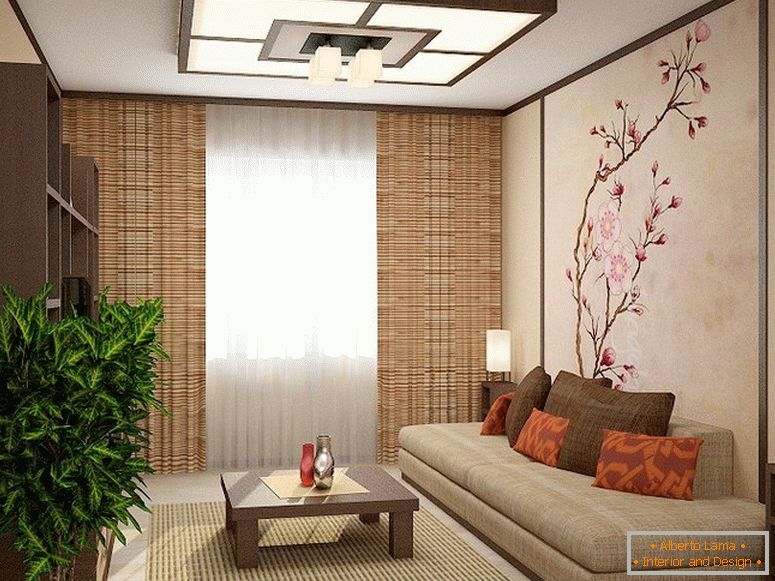Interior de la sala de estar в японском стиле
