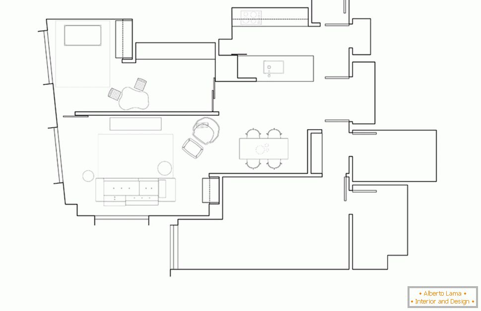 Diseño de un apartamento de planta abierta