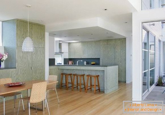 moderno-luz verde-muebles-para-cocina