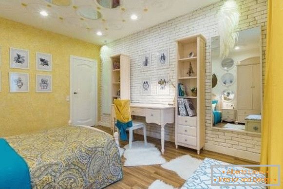 Papel pintado amarillo líquido - diseño de dormitorio de arte