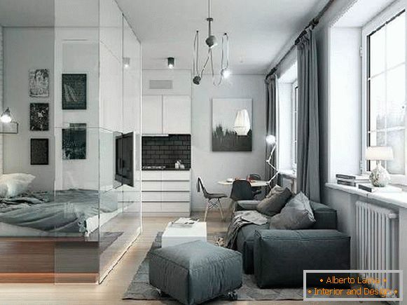 zonificación foto de un apartamento de una habitación 18 metros cuadrados, foto 8