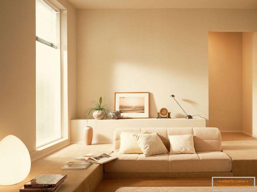 Minimalismo en combinación con colores pastel en tu sala de estar