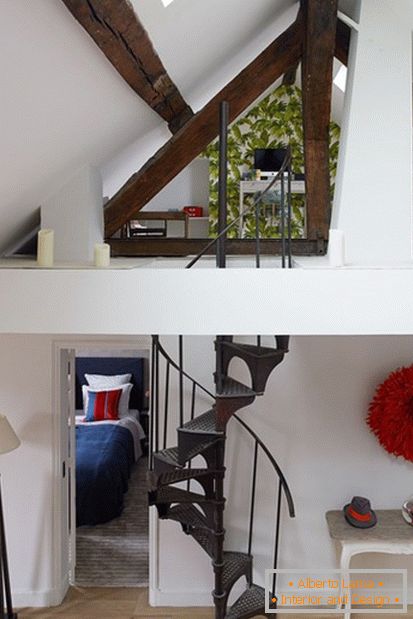 Hermosos motivos franceses en la decoración de la escalera