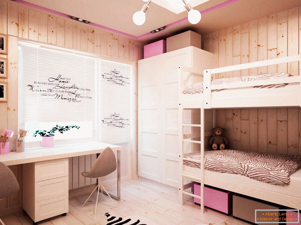 Diseño de una habitación para niños para dos niños
