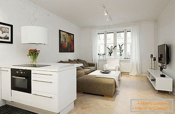 Elegante apartamento estudio en color blanco