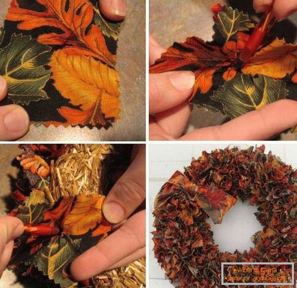 Una obra de arte sencilla para el interior: una corona de otoño