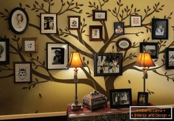 Gran árbol genealógico en la pared