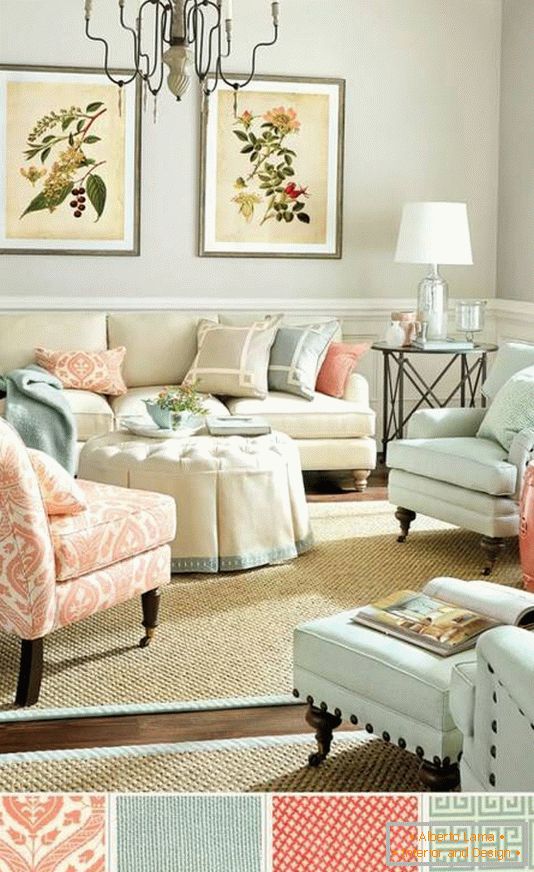 Colores agradables para el diseño de la sala de estar