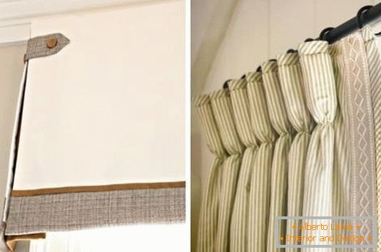 Decoración de cortinas con botones y cintas