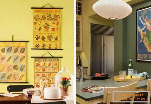 Cómo decorar las paredes en la cocina - fotos de ideas