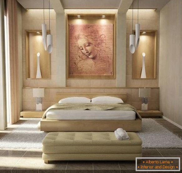 Diseño de dormitorio inspirador con luces esculpidas