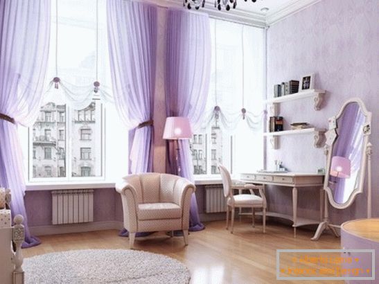 Dormitorio en color lila
