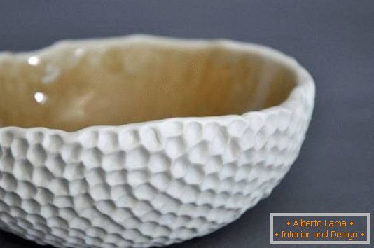 Vajilla de cerámica escultural