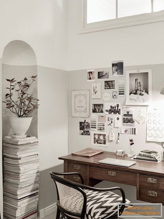 Diseño creativo de un gabinete hogareño de estilo escandinavo