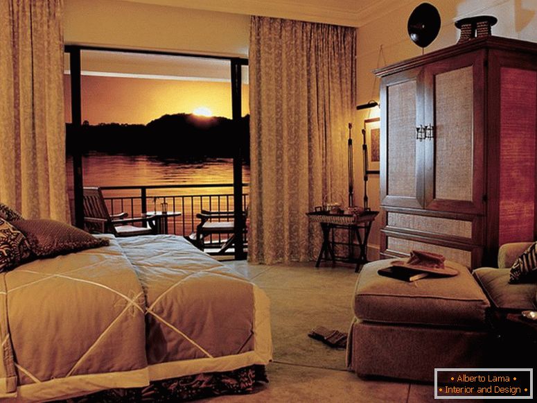 Dormitorio en el estilo africano