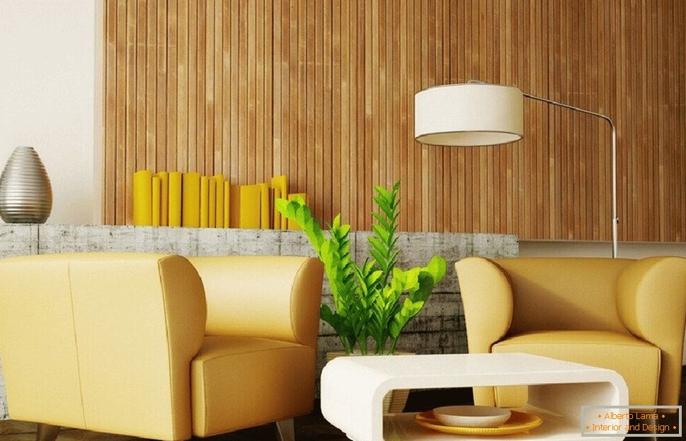 Bambú en el interior de la sala de estar