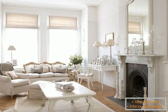 Francés blanco sala de estar muebles clásicos