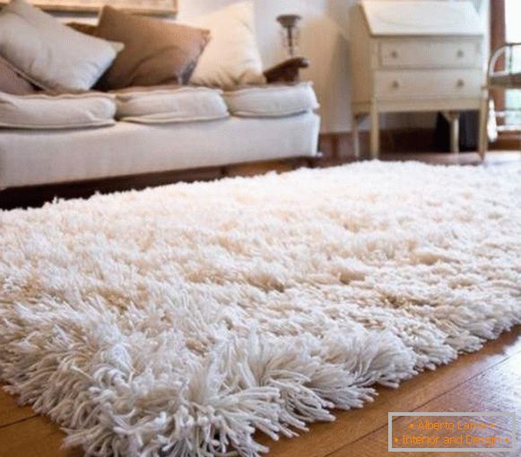alfombra blanca con una larga siesta, foto 56