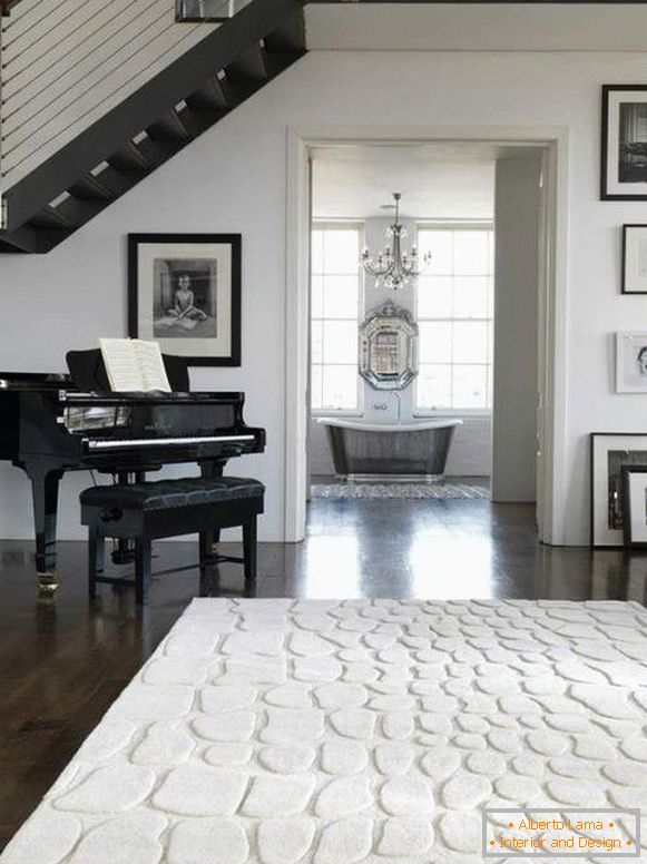 alfombras blancas en diseño de interiores, foto 64