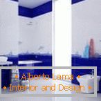 Cuarto de baño en colores azul y blanco