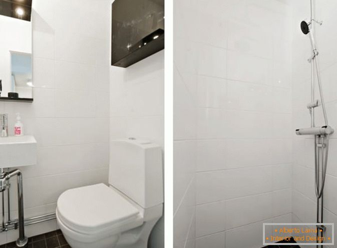 Apartamento estudio de baño en color blanco