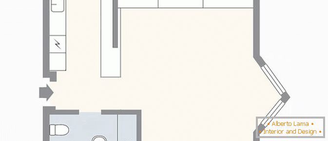 El diseño del apartamento estudio в белом цвете