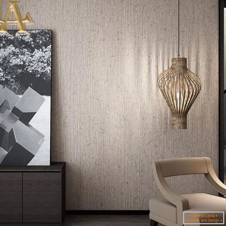 vintage-beige-marrón-vertical-rayas-papel pintado-dormitorio-sala de estar-decoración-simple-papel-arte-pared-rayas-wallpaper-design