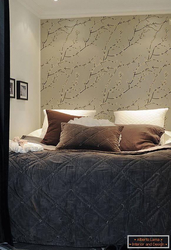 Dormitorio y maravilloso fondo de pantalla con flor de cerezo