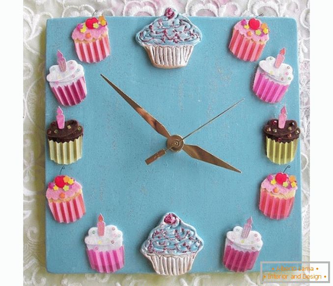 Cupcakes de reloj de pared