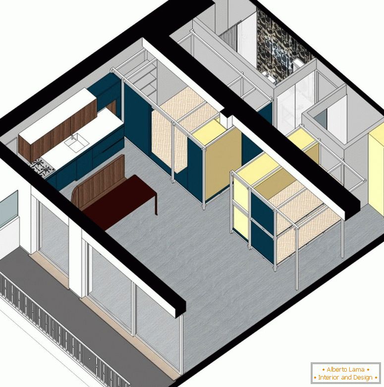 Diseño interior del apartamento Fun House
