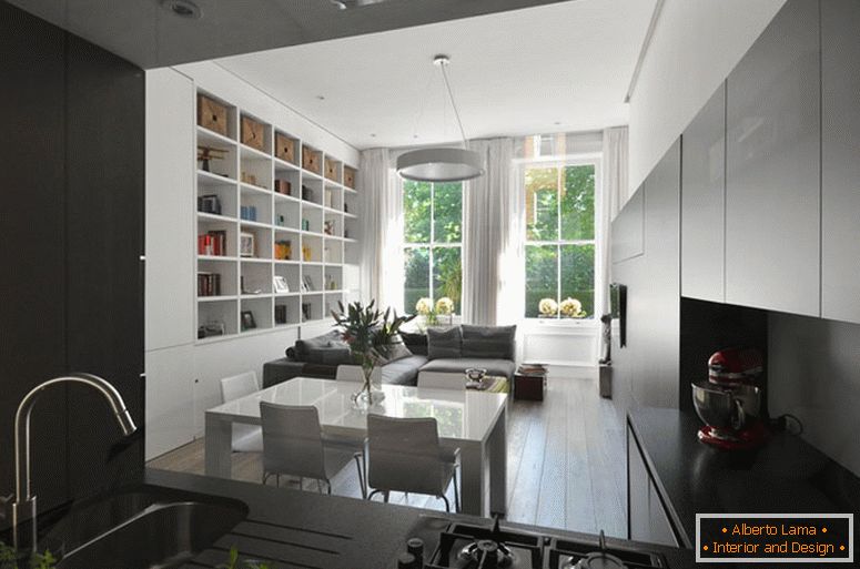 Interior moderno de un pequeño apartamento en Londres