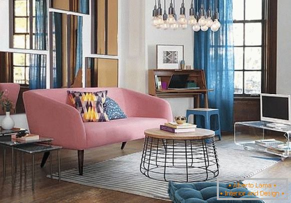 El diseño moderno de la sala de estar en los colores de 2016