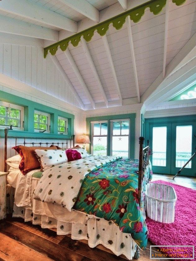 Dormitorio en colores brillantes