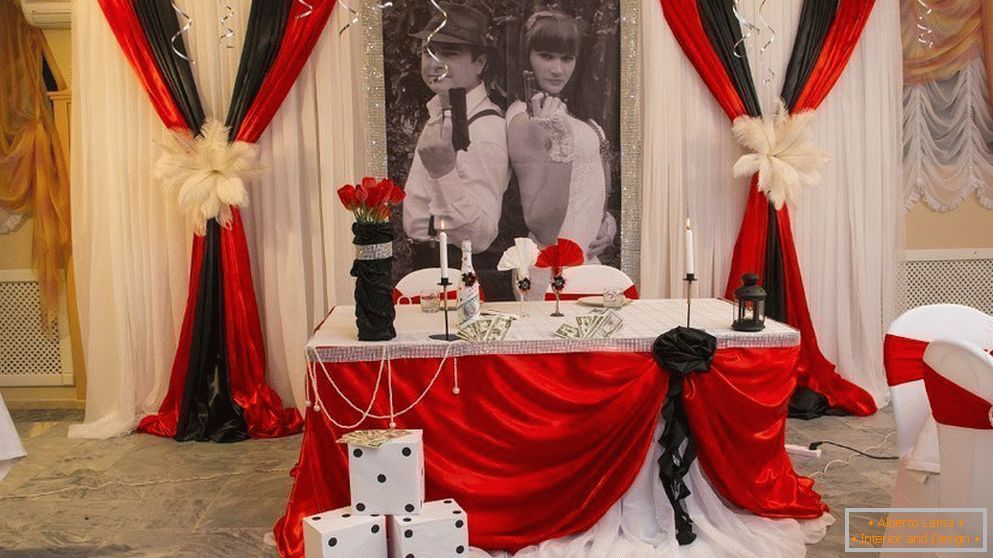 Motivos de los gángsteres para decorar un salón de bodas