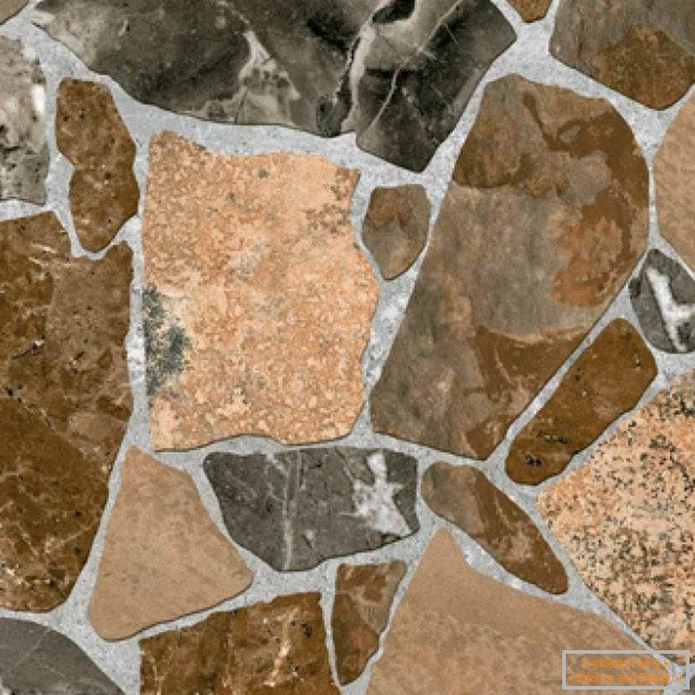 Mezcla de piedras en un azulejo