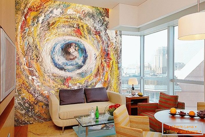 La pintura decorativa en el interior agregará elegancia al interior de su apartamento.