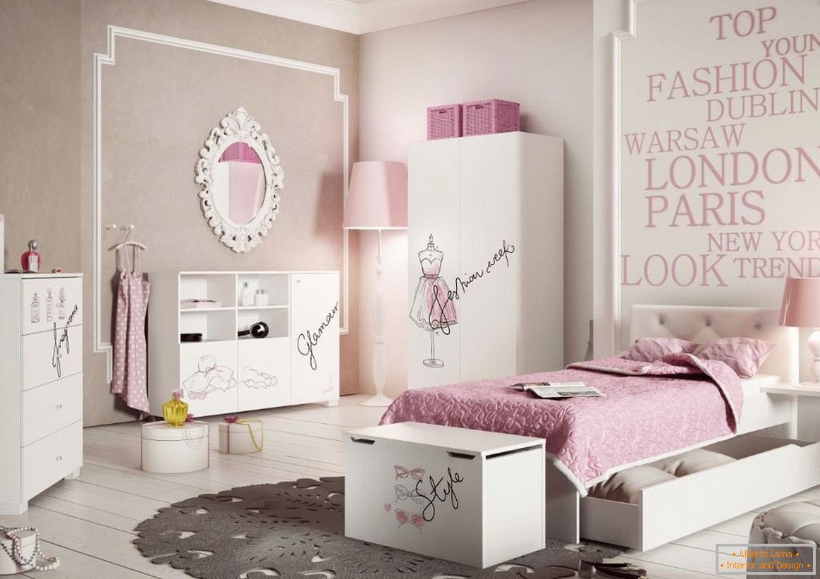 Diseño moderno de la habitación de una adolescente