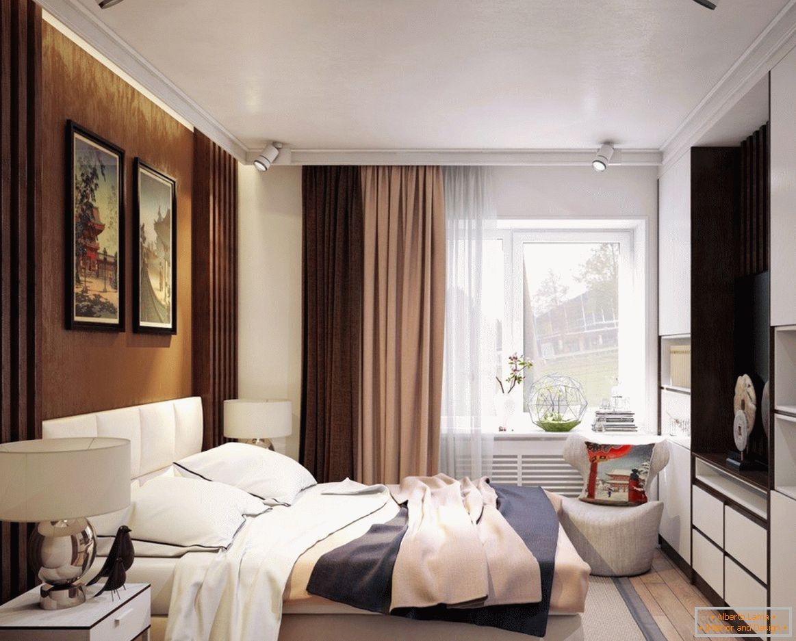 Dormitorio en tonos marrón-beige