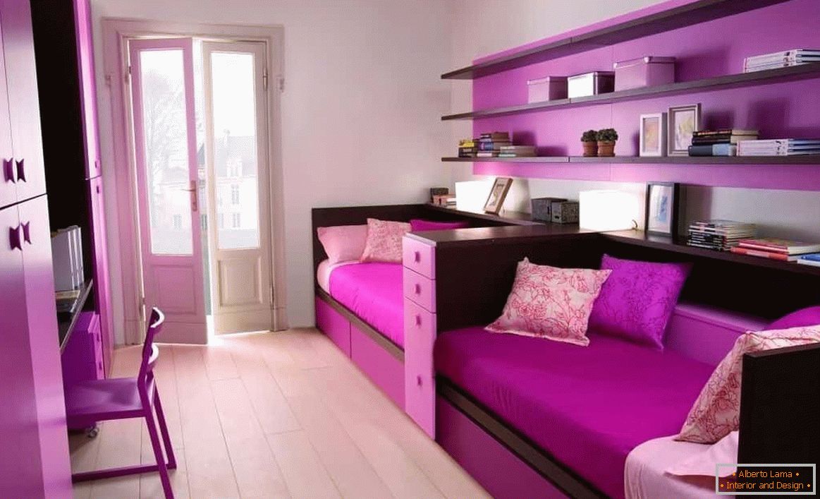 Color jugoso de los muebles para dormitorios de niñas