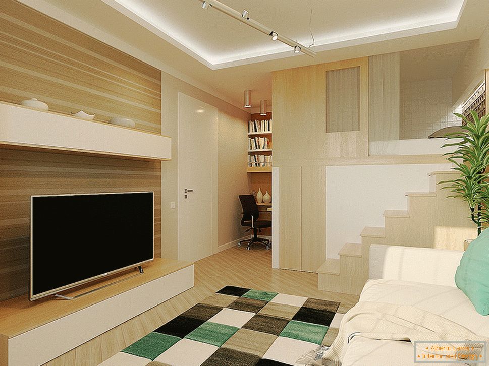 Diseño interior de un pequeño apartamento de dos niveles - фото 3