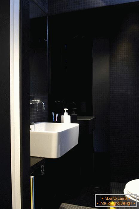 Diseño de interiores de baño en negro