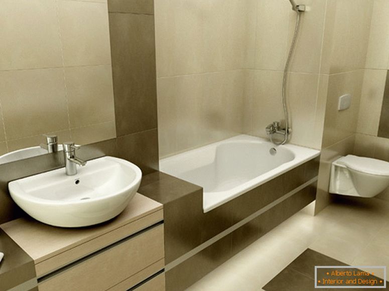 Excelente diseño interior de una pequeña bañera