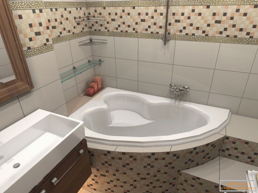 Excelente diseño interior de una pequeña bañera