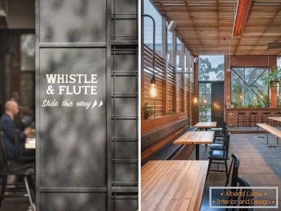 Diseño de un moderno café Whistle Flute
